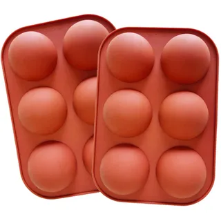 Chocolate Silikonform Kugel 2 Stück, 6 Mulden Schokolade Kugelform Backform Silikonform Rund für die Herstellung von Kuchen, Gelee, Dome-Mousse