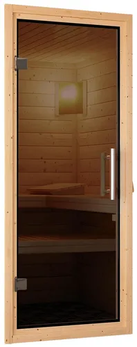 Bild von Karibu Sauna Anja Fronteinstieg, 9 kW Saunaofen mit externer Steuerung, für 3 Personen - beige