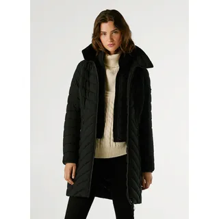 Steppmantel PEPE JEANS "SANN LONG", Damen, Gr. XS, schwarz, Web, Obermaterial: 100% Polyamid, unifarben, tailliert, elastischer Bund, Mäntel Steppmantel, wasserabweisend, mit Innenverschluss