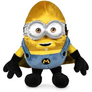 Famosa Softies 760024511 New Minions Super Hero aus dem Film Despicable Me 4, Minion-Spielzeug mit glänzendem Stoff, Plüschtier mit weicher Füllung, für Kinder ab 0 Jahren