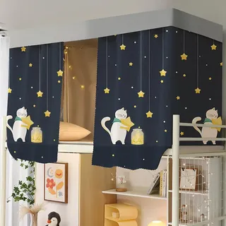 Bettvorhang Hochbett Kinder Etagenbett Vorhang Bettvorhänge Schlafzimmer Betthimmel Mädchen Jungen Bettzelt Schlafsaal Bett Vorhänge Cartoon Schlafzelt Kinderzimmer Bett Zelt Umrandung 2x1.15m (LxH)