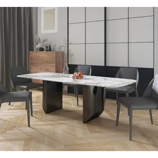 Luxus Tisch Metall Esstisch Mega Design Metall Tische Esszimmer Möbel Esstische - Grau