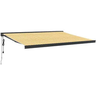 vidaXL Markise Einziehbar Gelb und Weiß 4x3 m Stoff und Aluminium - Gelb, Weiß, Schwarz