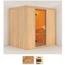 Bild Sauna »Finja«, (Set), ohne Ofen beige