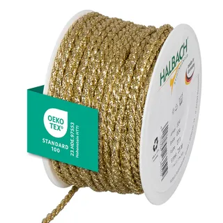 HALBACH Kordel Seide Gold 4 mm x 25 m