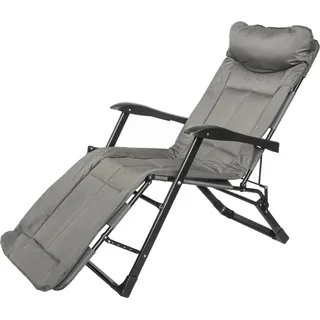 FORSAGE | Gartenliege klappbar, 178x67x30 cm, Aluminium, Sonnenliege mit Armlehnen, Relaxliege Garten
