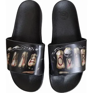 Spiral - Herren/Damen Uni Badesandale "Game Over" HE2592 (L) (Schwarz) - Schwarz