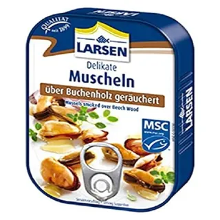 Larsen MSC Muscheln Buchenholz Geraeuchert, 110 g (Packung mit 6)