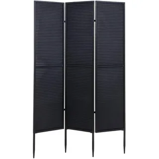 MCW Garten-Paravent Schwarz , Metall , 121x200x2 cm , Wohnzimmer, Raumteiler, Paravents