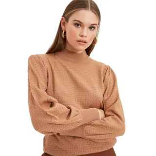 TRENDYOLMİLLA Damen Sweater Sweatshirt, braun, L