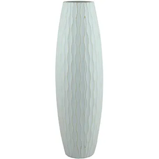 Stonebriar SB-5076C Beach Nostalgie Große Vase aus verwittertem blassem Ozean, Holz, Hellblau, 40 cm