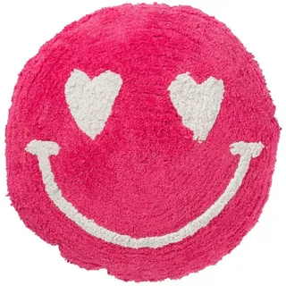 Runder Kissen 'Smiley' 45X15Cm Rosa