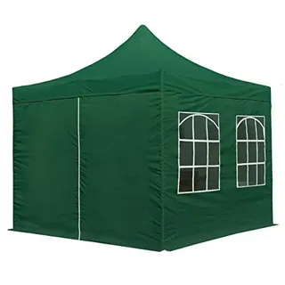 Faltpavillon Economy 3 x 3 m inkl. 4 Seitenteile dunkelgrün 581832