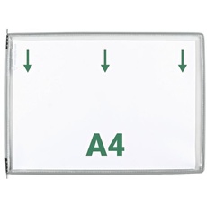 Bild 20 tarifold Sichttafeln mit 5 Aufsteckreitern DIN A4 quer grau, Öffnung oben
