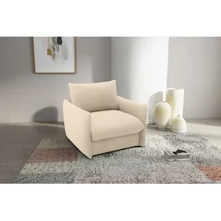 DOMO collection Sessel DOMO COLLECTION "700023 wandelbar zum Loungesessel, Relaxliege und Gästebett", beige, B:105cm H:95cm T:100cm, 95% Polyester, 5% Nylon, Sessel, Sessel, Schlaffunktion, Federkern, stabile Liegefläche ca. 70 x 195 cm