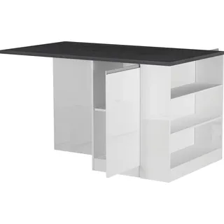 kochstation Unterschrank Kücheninsel KS-Sole 160 x 90 x 90 cm Weiß