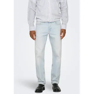 Only & Sons Helle denim), Jeans mit geradem Bein und Five-Pocket-Design Größe: 34W / 32L - blau