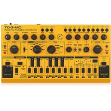 Behringer TD-3-MO-AM Desktop Synthesizer – “Modded Out” Analog Bass Line Synthesizer (Amber Color) – for Synthesizer Musicians