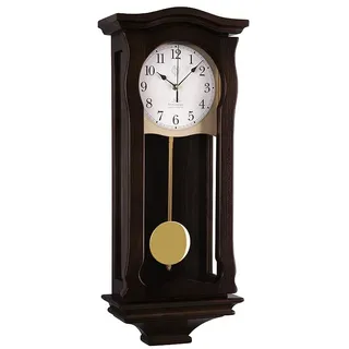 JVD NR2219/23 Wanduhr Funk Funkwanduhr mit Pendel Holz nussbaum farben Melodie - Schwarz