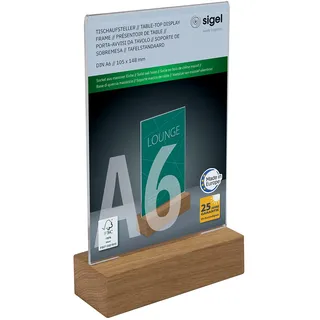 Sigel Tischaufsteller A6 mit Holzsockel TA252