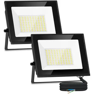 Aigostar LED Strahler Außen Innen 50W 4500LM Kaltweiss 6500K IP65, 2 PCS | Ledstrahler Scheinwerfer IP65 Wasserdicht LED Außenstrahler für Hell Garten Garage Sportplatz Hof Fluter