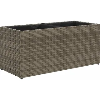 vidaXL Hochbeet mit 2 Fächern Grau 72x30x32 cm Poly Rattan - Grau