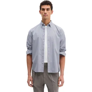 Streifenhemd MARC O'POLO, Herren, Gr. XXL, N-Gr, multi, venom blau, Web, Obermaterial: 100% Baumwolle, gestreift, regular fit normal, 1-Knopf-Manschette mit Knöpfen, Hemden Streifenhemd, regular Fit, Bio-Baumwolle, Button-down-Kragen