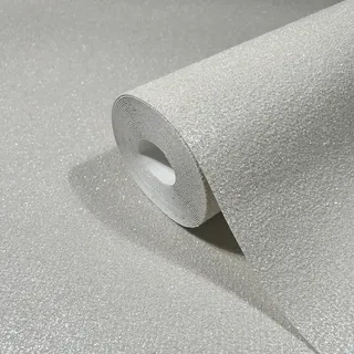 Marburg Vliestapete Uni Metalloptik Glänzend Modern 10,05 m x 0,7 m Weiß