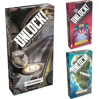 Unlock! – Escape Adventures Bundle / Die Formel + In der Mausefalle + Die Insel des Doktor Goorse / 1-6 Spieler / Ab 10+ Jahren / 60 Minuten / Deutsch