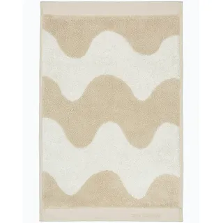 Marimekko Lokki Gästehandtuch aus Frottee-Baumwolle (Beige) – Wellen gemusterte Gästetücher – 50,8 x 30,5 cm