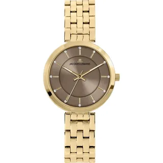 Jacques Lemans Milano Goldfarben/Braun Quarz 1-2211F
