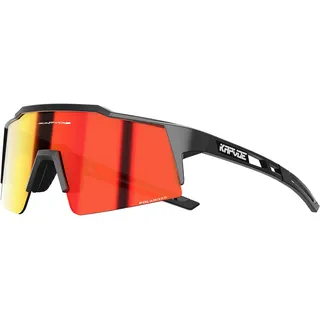 KAPVOE Polarisiert Fahrradbrille mit 4 wechselgläser TR90 Rahmen für Herren Damen Sport Radfahren MTB Sportsonnenbrille Radbrille Sportbrille Fahren Angeln Baseball Laufen 02 Rot Schwarz