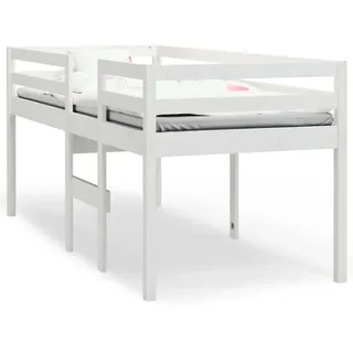 vidaXL Hochbett 80 x 200 cm Kiefer massiv weiß