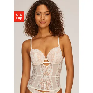 JETTE Corsage mit Push-up-Kissen und abnehmbare Strapse, sexy Dessous, Reizwäsche, beige