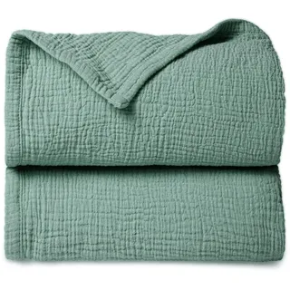 lulumoon Lulu moon Musselin Decke Baby - Atmungsaktive Babydecke,Baby Decken Neugeborenen,Weiche Krabbeldecke für Kinder,Musselin Schlafdecken für Kleinkinder Mädchen Junge 120 x 120cm (Lotusblatt)
