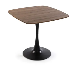 Versa Sveg Esstisch für Küche, Terrasse, Garten oder Esszimmer, Maßnahmen (H x L x B) 73 x 80 x 80 cm, Holz, PVC und Metall, Farbe: Braun und Schwarz