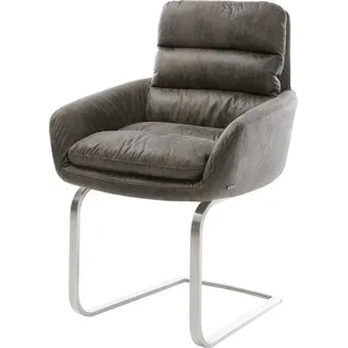 DeLife Freischwinger Abelia-Flex Mikrofaser grau