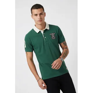 Poloshirt SUPERDRY "VINTAGE PIQUE RUGBY POLO", Herren, Gr. 3XL, hunter grün, Single Jersey, Obermaterial: 100% Baumwolle, bedruckt, relaxed fit normal, Rundhals, Shirts Poloshirt