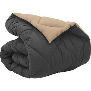 vidaXL Winterbettdecke Anthrazit und Taupe 220 x 135 cm Mikrofaser - Grau