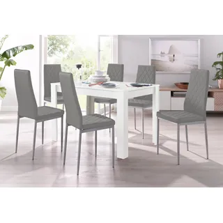 OTTO home INOSIGN Essgruppe »Lynn + Brooke«, (Set, 5tlg. mit Tisch in Weiß, Breite 120 cm
