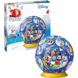 Ravensburger 3D Puzzle 11561 - Puzzle-Ball Disney Charaktere - 72 Teile - Puzzle-Ball für Disney-Fans ab 6 Jahren, Blau