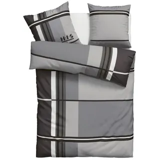 H.I.S. H.I.S Bettwäsche »Cassia« 2 Stk., tlg. in sportlichem Karo Design,Bettwäsche aus Baumwolle,ab Gr. 135x200 cm, grau,