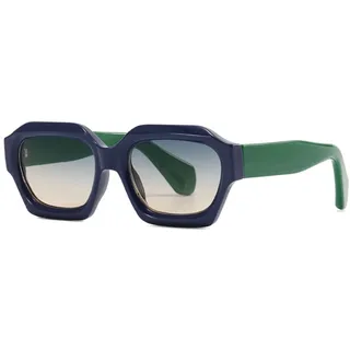 SHEEN KELLY Retro Sonnenbrille Orange Dick Sechseckig für Herren Damen Trendig übergroß Quadratisch Klobig Schwarz 90er Jahre Brille