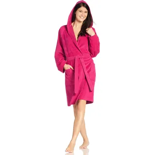 Unisex-Bademantel VOSSEN "Texas, ideal für Sauna & Spa, Hotelbademantel, Morgenmantel" Gr. L, lila (cranberry), L:112cm, Webvelours, Hausmäntel, Unisex-Bademantel, für Damen & Herren