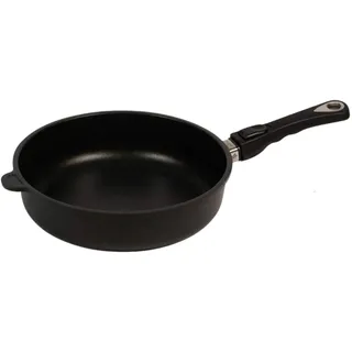AMT Gastroguss Bratpfanne, 28 cm Ø, 7 cm hoch, Schmorpfanne, abnehmbarer Stiel, nicht induktionsgeeignet, Lotan® Antihaft-Veredelung, Gusspfanne (Aluguss), AMZN-728-Z20B
