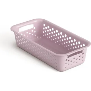 Aufbewahrungskorb 0,7L mit Griffen - BPA-Frei - Organizer ( 20 x 10 x 5 cm / Rosa ) - Körbchen für Bad Küche Schlafzimmer, Haushaltskorb