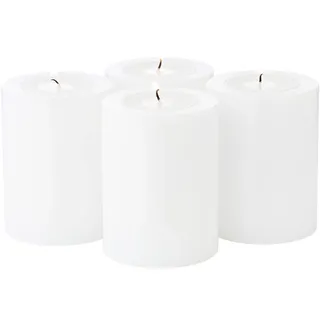 EDZARD Set 4 Dauerkerzen Cornelius (Ø 6 cm, H 8 cm) in weiß - Teelichthalter, Kerzenhalter in Kerzenoptik, Windlicht für handelsübliche Teelichter - Deko Kerzen, Tischdeko, Wohnzimmer Deko