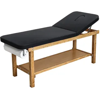 VEVOR Untersuchungsliege 227 kg, Ruheliege aus Holz, Praxisliege mit verstellbarer Rückenlehne, Ablagefach & Papierrollenspender für Krankenhäuser, Kliniken & Reha-Zentren, 1895x700x770 mm