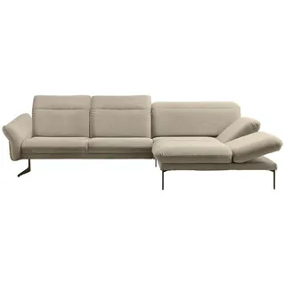 Himolla Ecksofa , Beige , Metall , Ottomane rechts, L-Form , 299x203 cm , Blauer Engel, Goldenes M, Made in Germany, Emas , Typenauswahl, Lederauswahl, Stoffauswahl, Sitzqualitäten, Hocker erhältlich, individuell planbar , Wohnzimmer, Sofas & Couches, Wohnlandschaften, Ecksofas