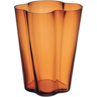 Iittala Aalto Vase Glas Kupferfarben, Maße: 21,4cm x 21,4cm x 27cm, 1062560